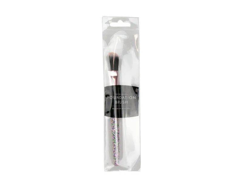 Lila Glitter Foundationborste