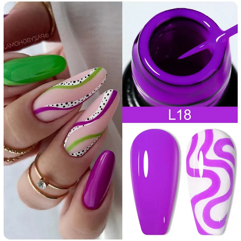 LILYCUTE 5ML Reflective Glitter Liner Gel Polish Nail Art Champagne Sparkling Lines Painting Gel Semi Permanent UV French Nails