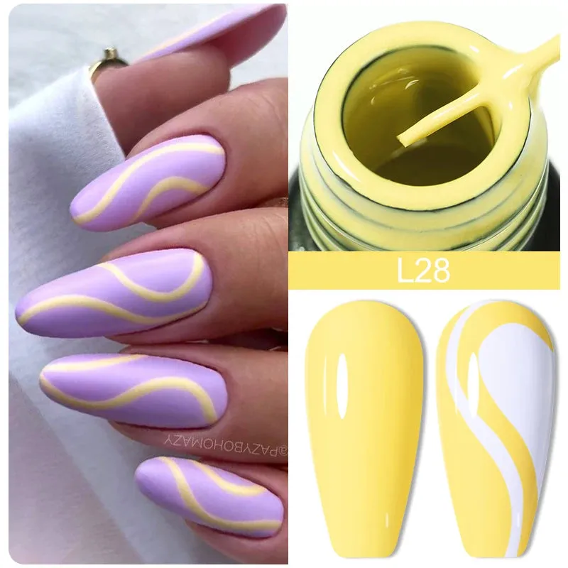 LILYCUTE 5ML Reflective Glitter Liner Gel Polish Nail Art Champagne Sparkling Lines Painting Gel Semi Permanent UV French Nails