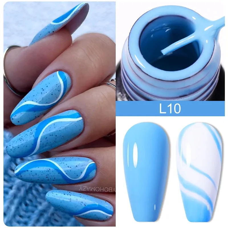 LILYCUTE 5ML Reflective Glitter Liner Gel Polish Nail Art Champagne Sparkling Lines Painting Gel Semi Permanent UV French Nails