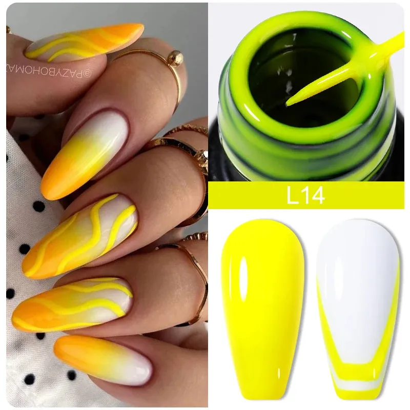 LILYCUTE 5ML Reflective Glitter Liner Gel Polish Nail Art Champagne Sparkling Lines Painting Gel Semi Permanent UV French Nails