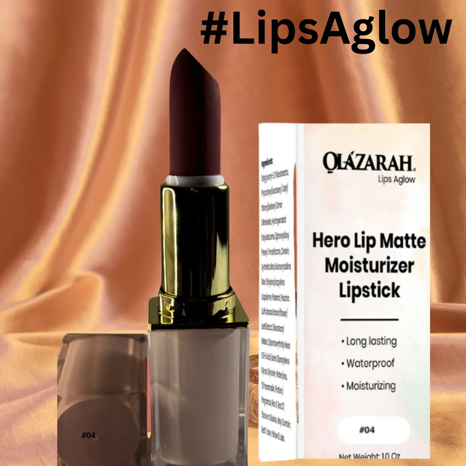Lip Matte Cream long lasting waterproof moisturizer formula lipstick | Color #004: Bean Paste & Taro Puree, 1 oz (packaging may vary)