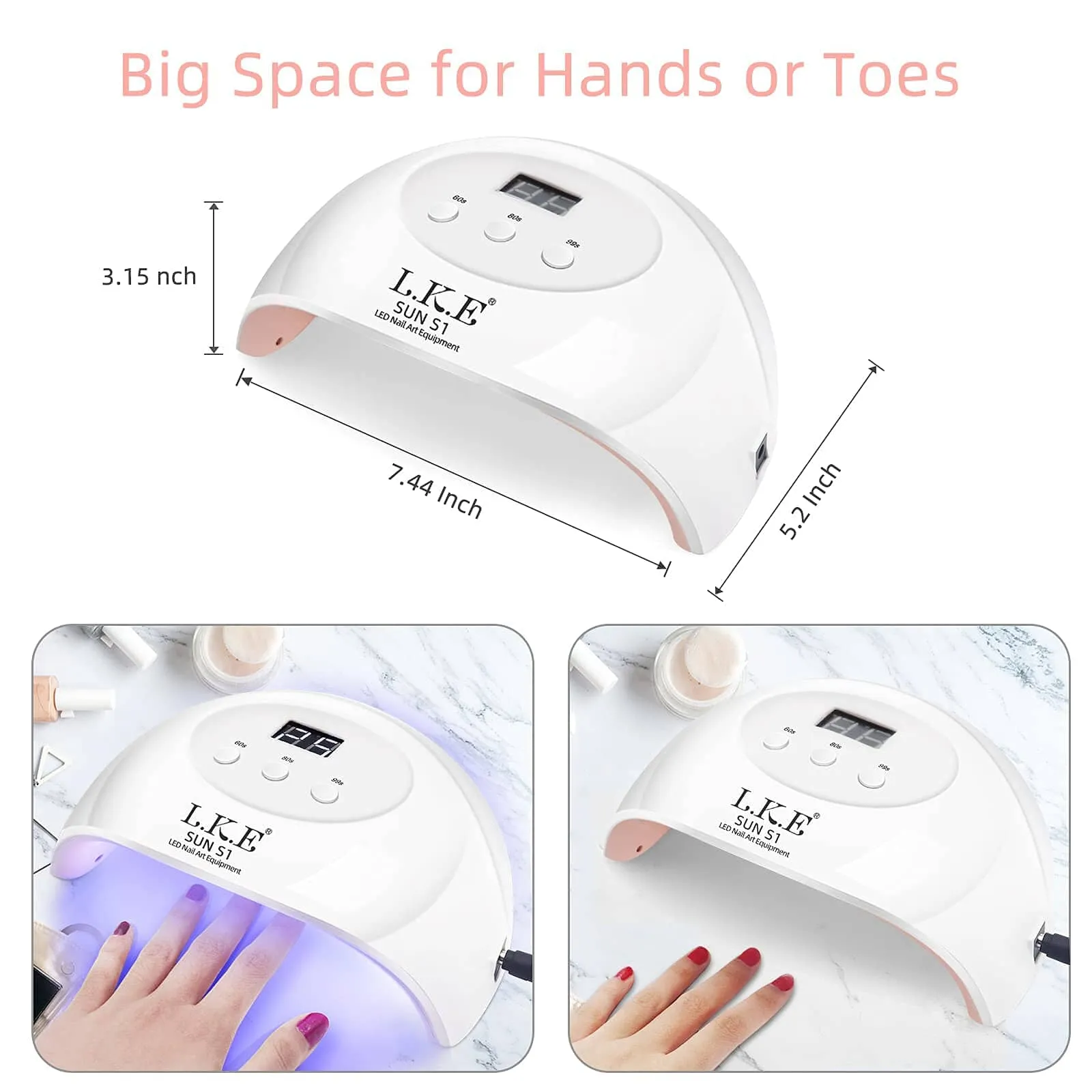 LKE UV LED Nail Lamp, Nail Dryer 72W