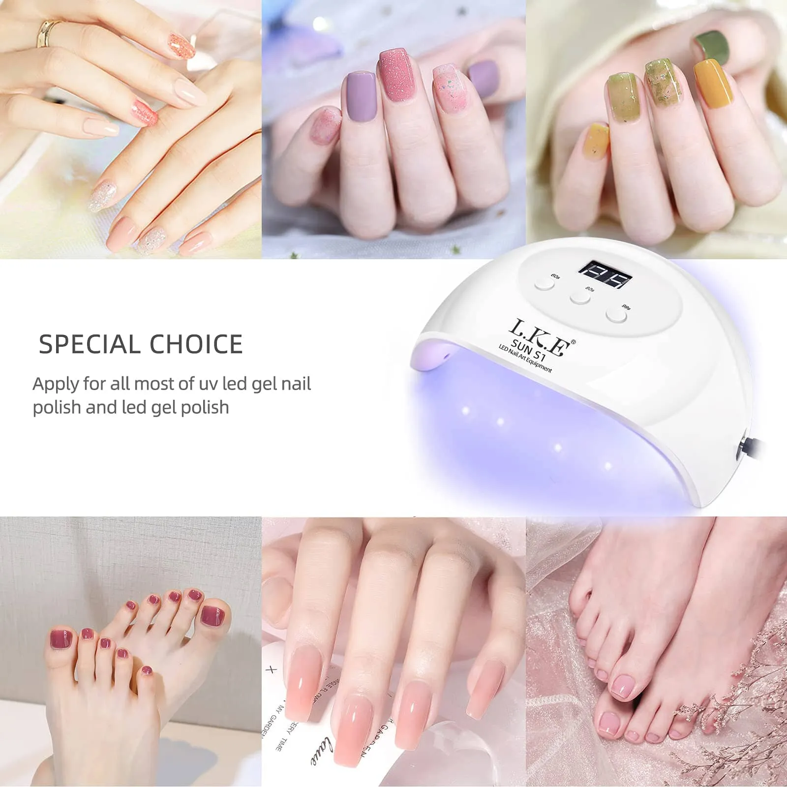 LKE UV LED Nail Lamp, Nail Dryer 72W