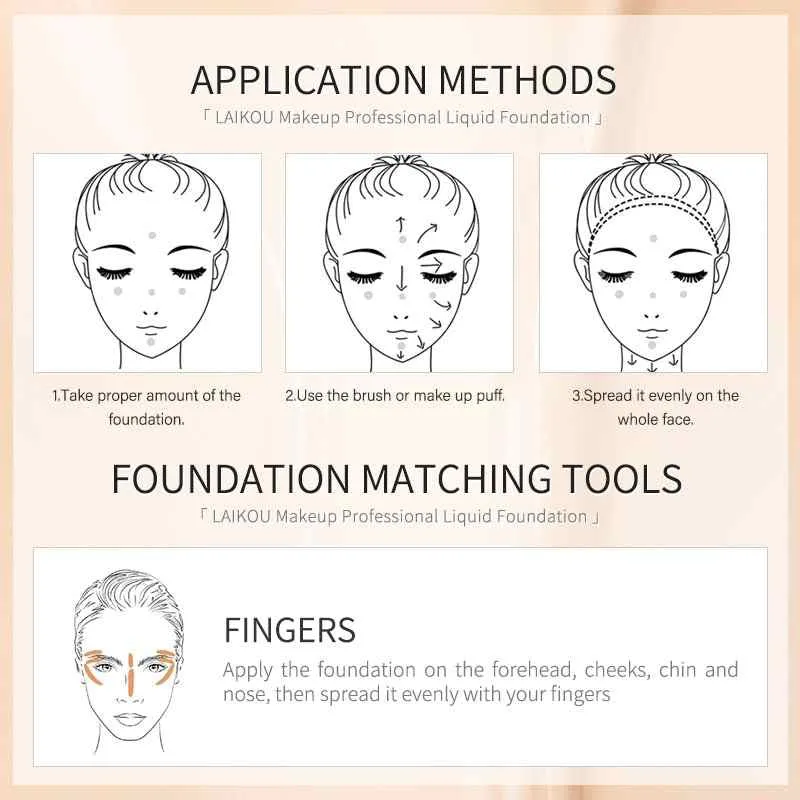 Long-lasting Face Foundation Cream Waterproof Concealer Liquid Even