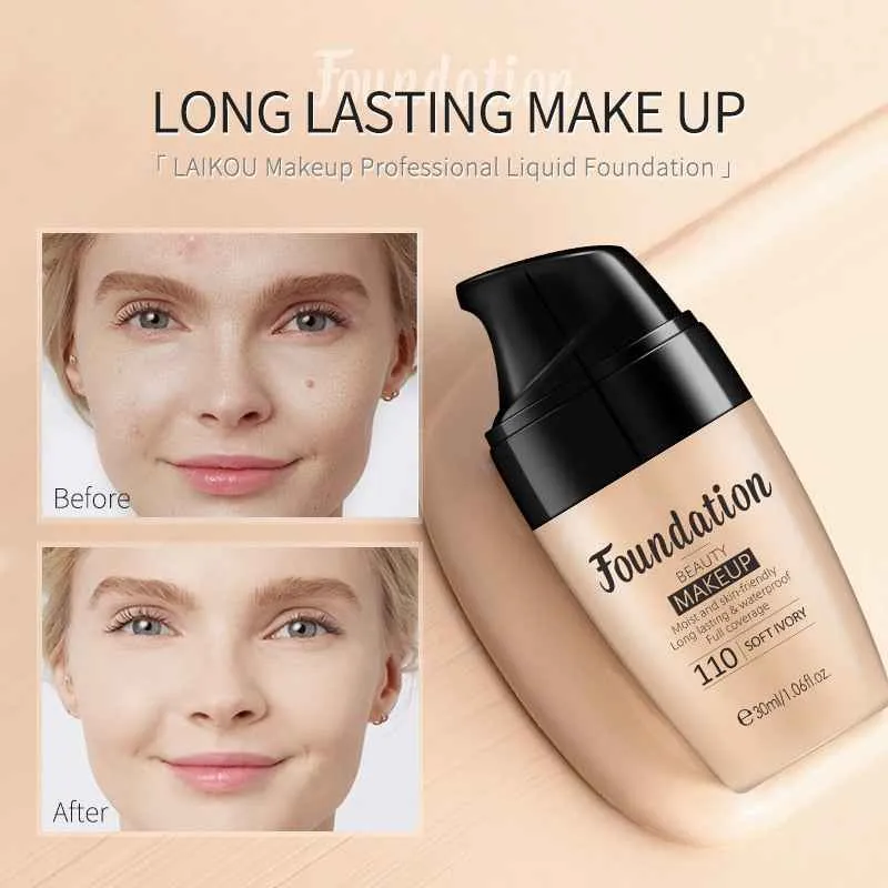 Long-lasting Face Foundation Cream Waterproof Concealer Liquid Even