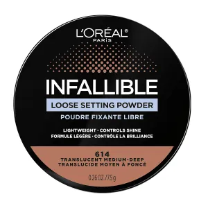 L'OREAL - Infallible Loose Setting Powder Translucent Medium-Deep 614 - 0.26 oz (7.5 g)