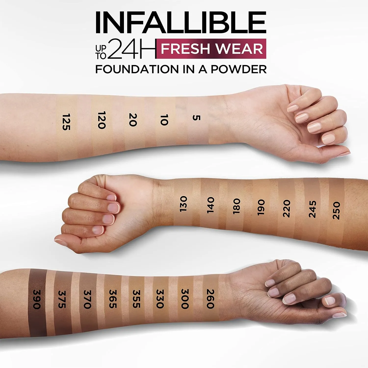 L'Oreal Paris Makeup Infallible Fresh Wear Foundation in a Powder, Up to 24H Wear, Waterproof, Ivory Buff, 0.31 oz.