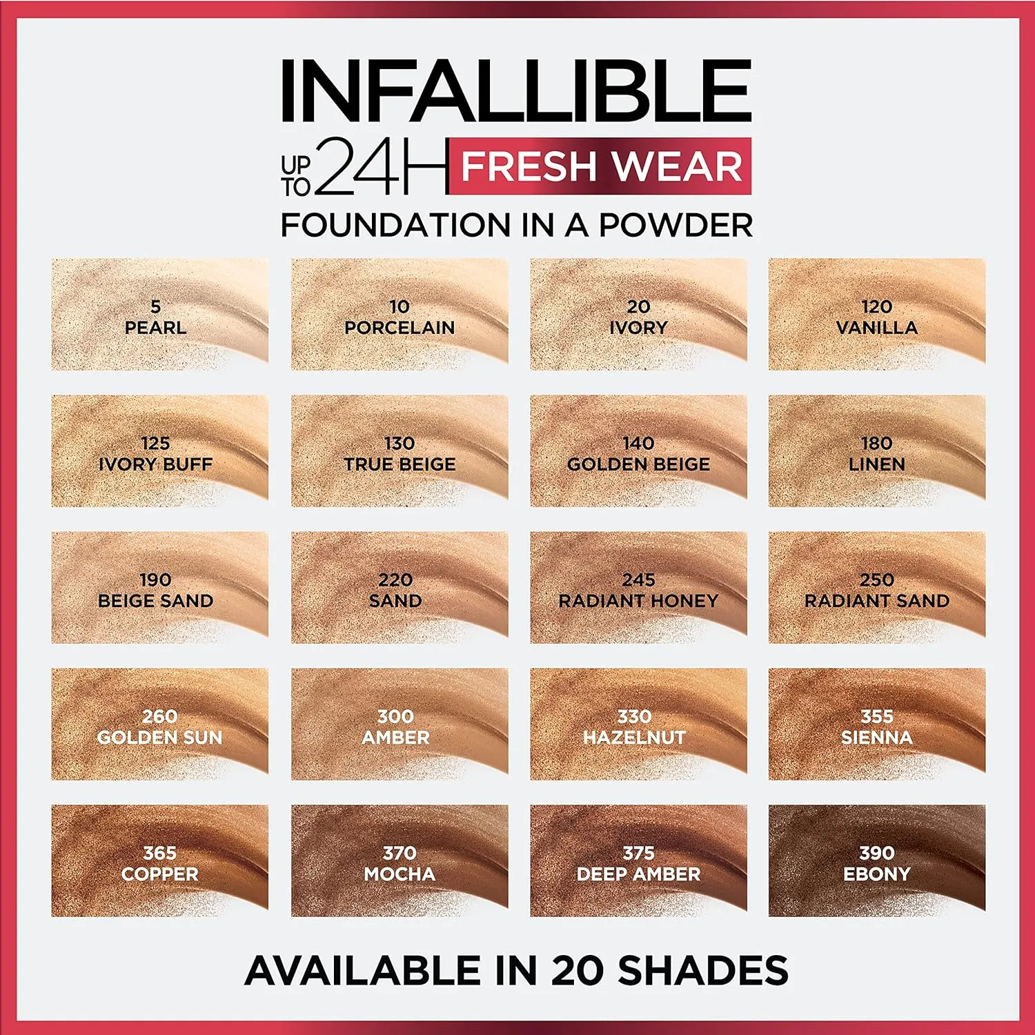 L'Oreal Paris Makeup Infallible Fresh Wear Foundation in a Powder, Up to 24H Wear, Waterproof, Ivory Buff, 0.31 oz.