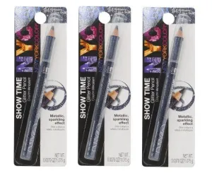 Lot Of 3 - Nyc Show Time Glitter Pencil, Starry Blue Sky 945, 0.0379 Oz (1.075g)