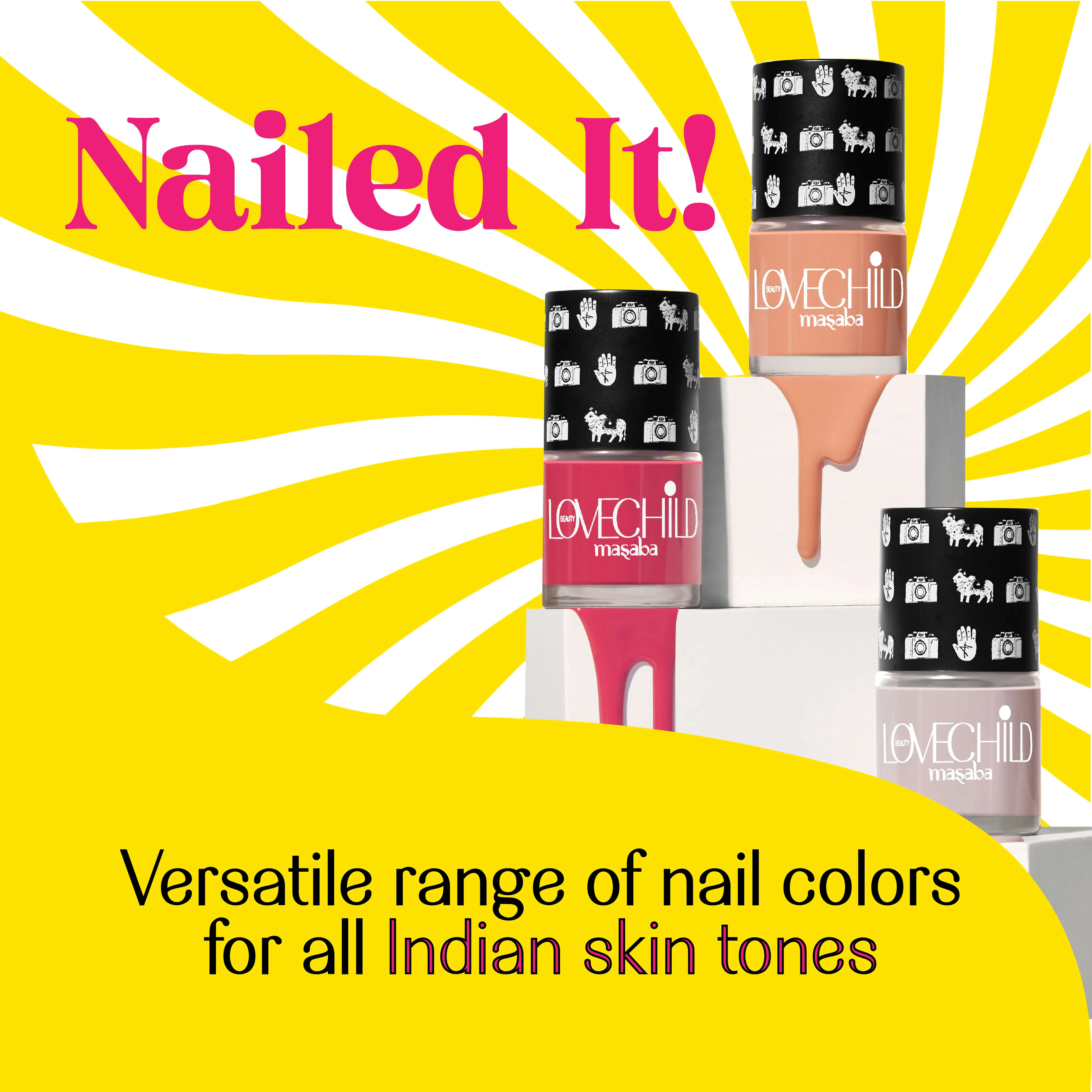 LoveChild Masaba -  Sundar | Breathable Brick Brown Glossy Nail Paint, 8ml