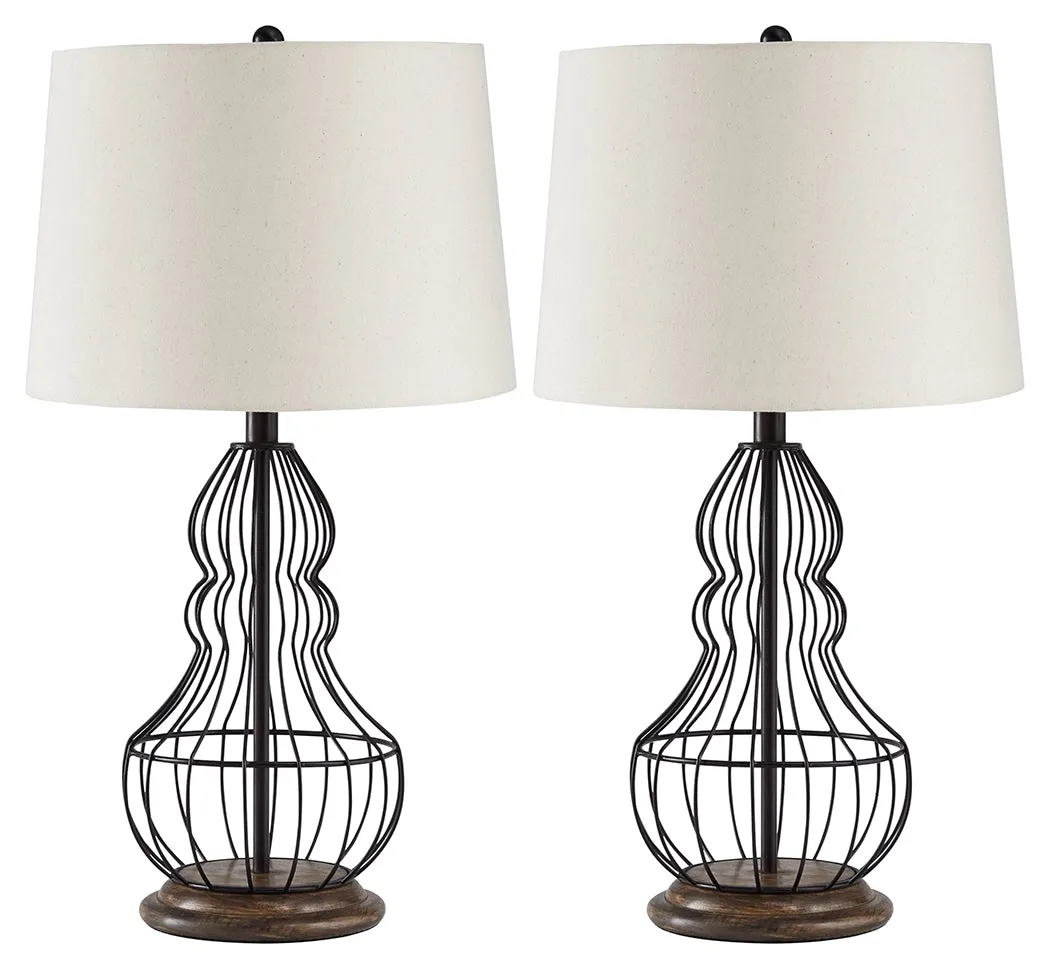 Maconaque L204184 Black Metal Table Lamp 2CN