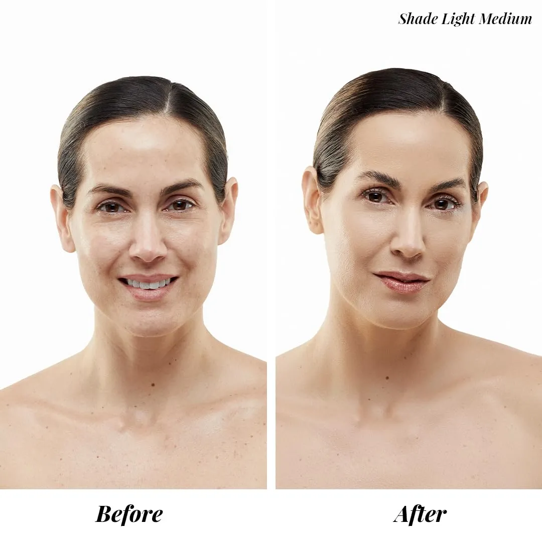 MagicMinerals AirBrush Foundation by Jerome Alexander  2pc Set with Airbrush Foundation and Kabuki Brush - Spray Makeup with Anti-aging Ingredients for Smooth Radiant Skin - Light