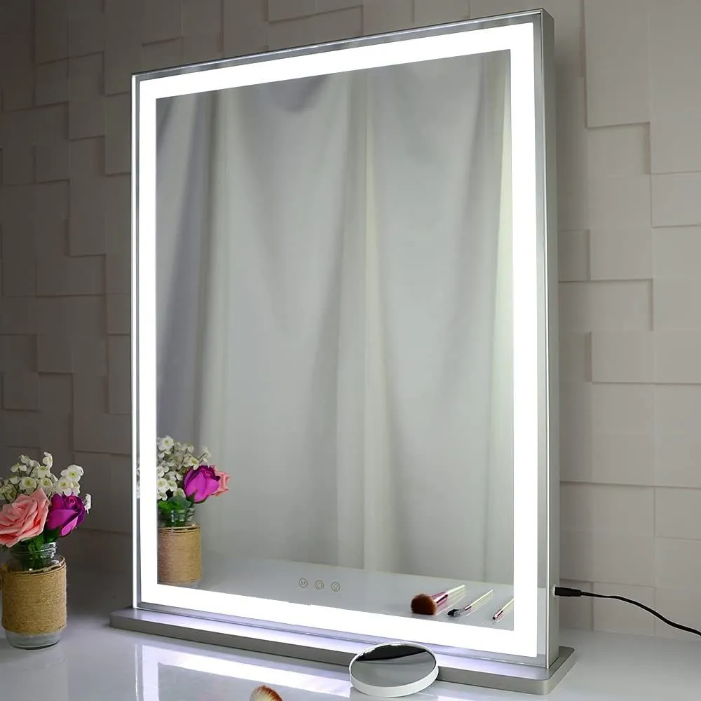 Magnification Mirror with Smart Touch Control and 3 Colors Dimmable Light for Bathroom and Bedroom