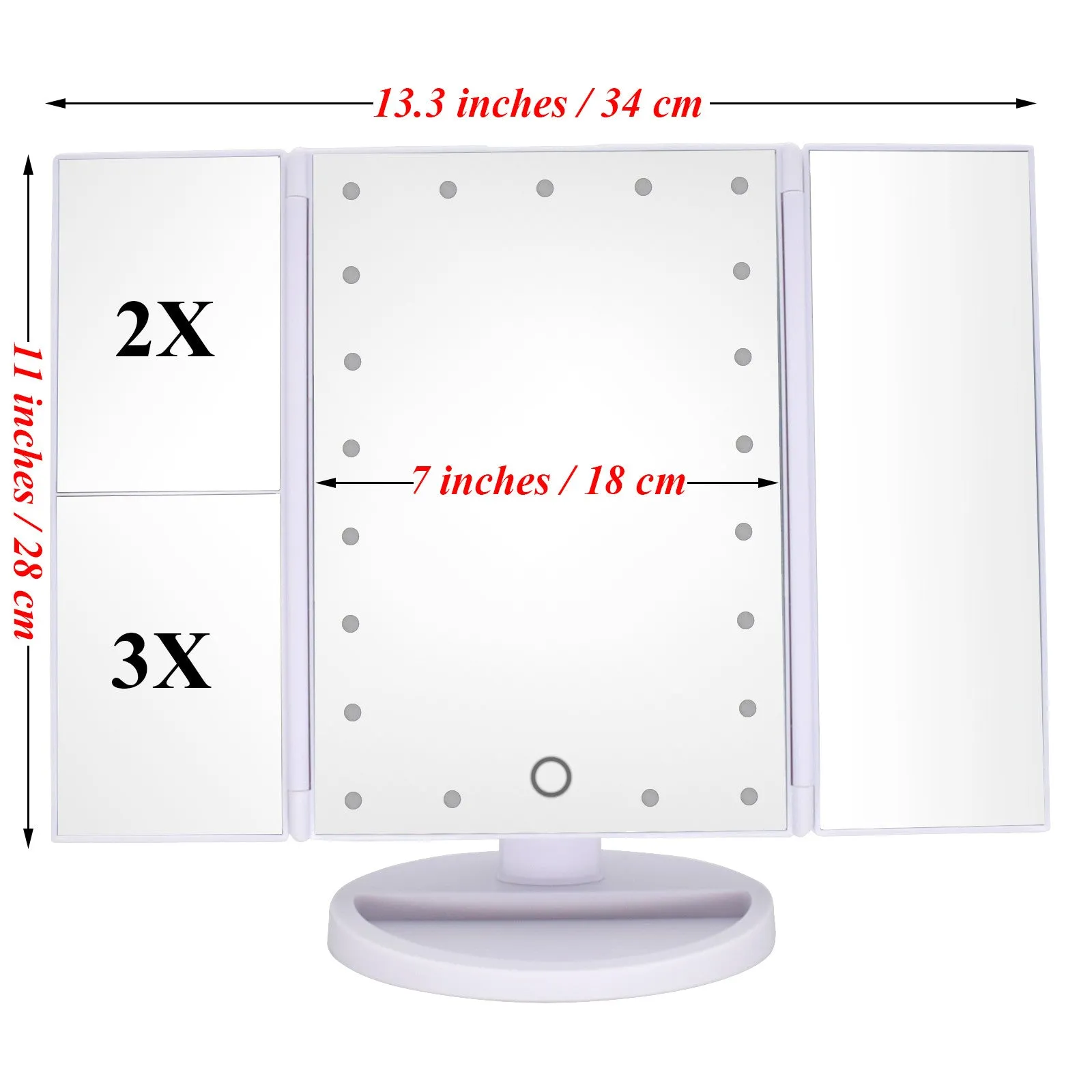 Magnifying Lighted Mirror White