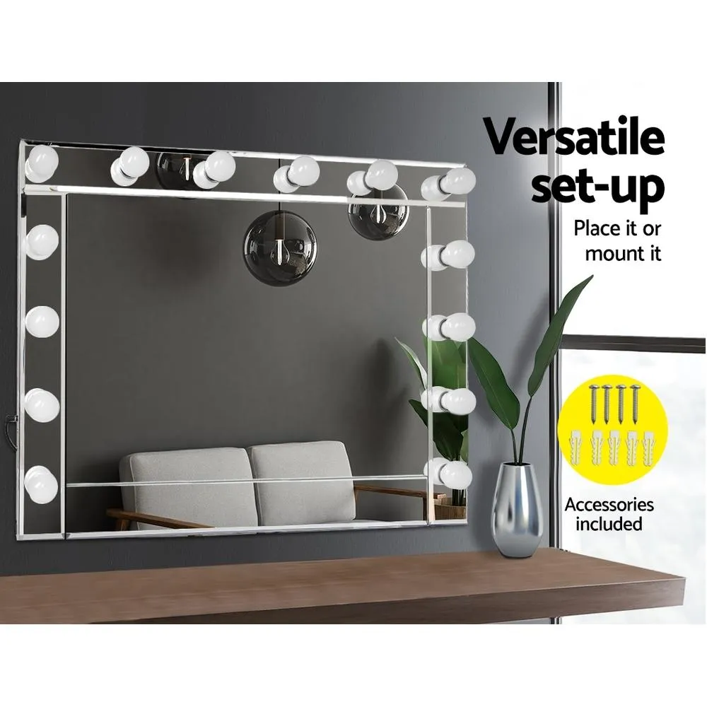 Make Up Mirror with LED Lights - Silver