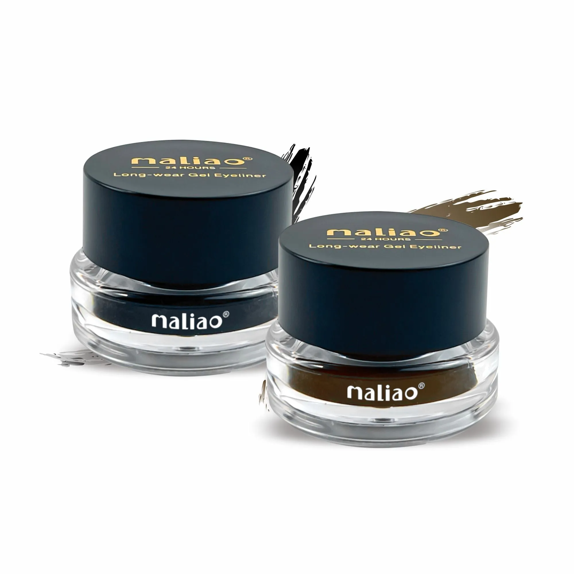 MALIAO 24 Hr Long-Lasting Gel Eye Liner 2 in 1 with Exclusive Eyeliner Brush