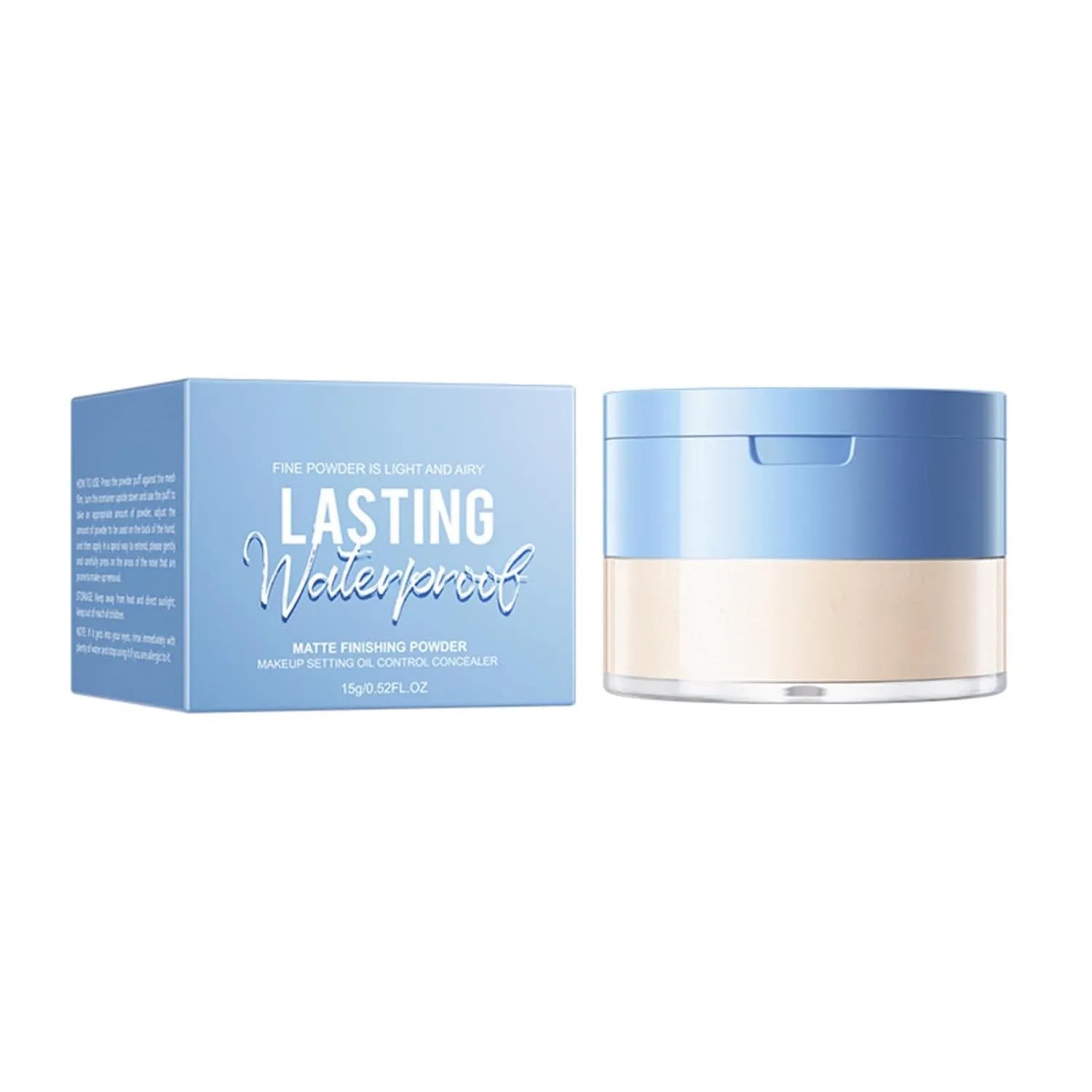 Matte Honey Powder, Matte Smooth Flawless Setting Powder Makeup, Waterproof, Long-Lasting Oil Control Concealer Loose Powder, Face Repairing Powder (Ivory White, 1pc)
