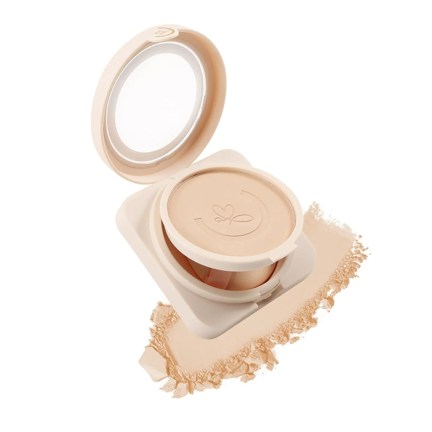 Matte Pressed Powder, Wet & Dry Concealer Foundation, Oil Control Flawless Setting Powder, Portable Face Makeup Compact with Puff Applicator