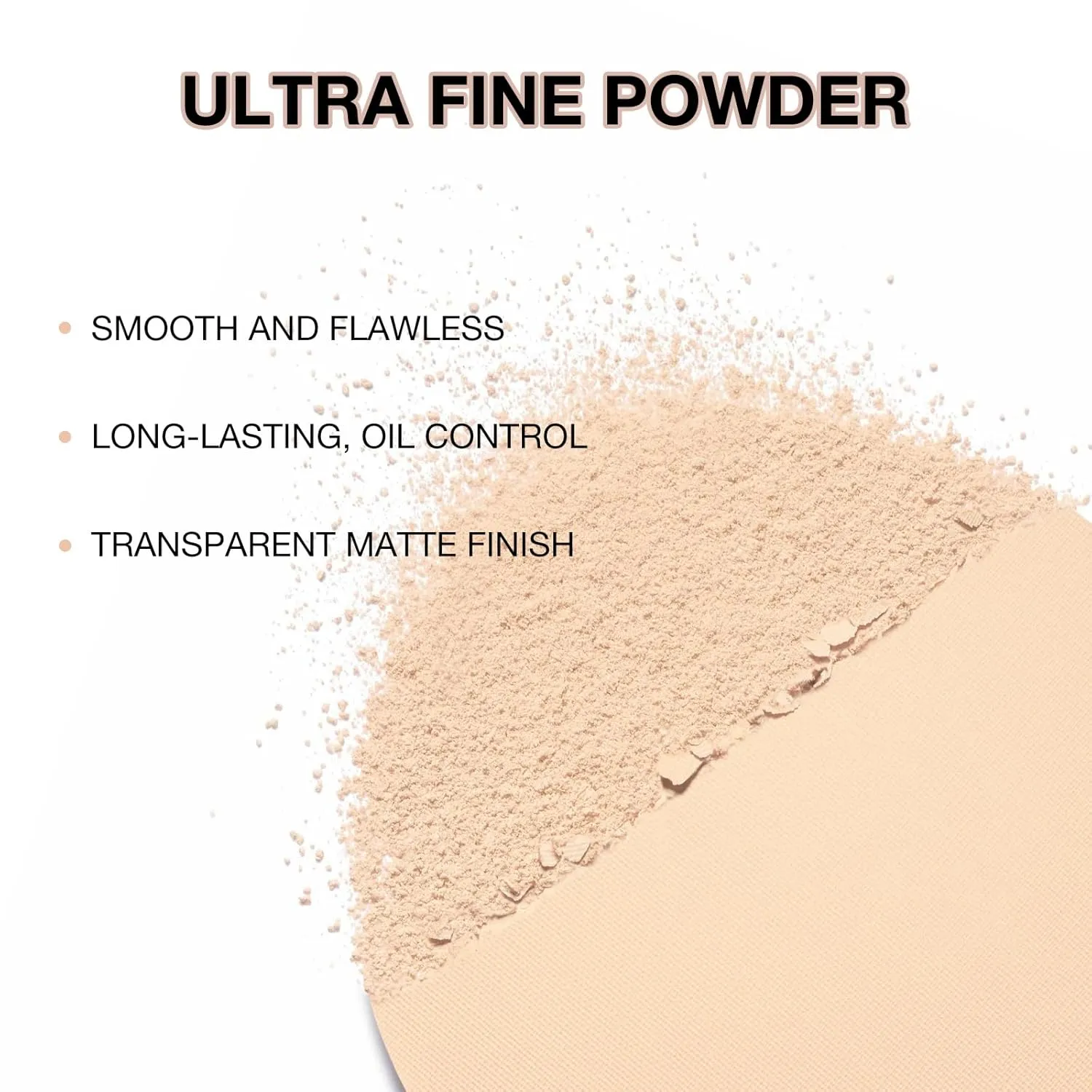 Matte Pressed Powder, Wet & Dry Concealer Foundation, Oil Control Flawless Setting Powder, Portable Face Makeup Compact with Puff Applicator