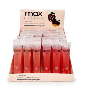 Max Lip Gloss Sheer Tinted Pink Jelly Lip Gloss Strawberry & Peach (48 units)