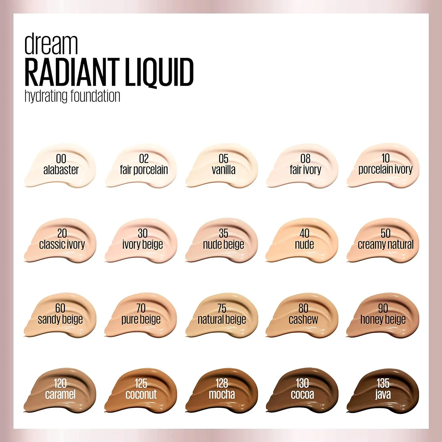 Maybelline Dream Radiant Liquid Medium Coverage Hydrating Makeup, Lightweight Liquid Foundation, Mocha, 1 Fl; Oz