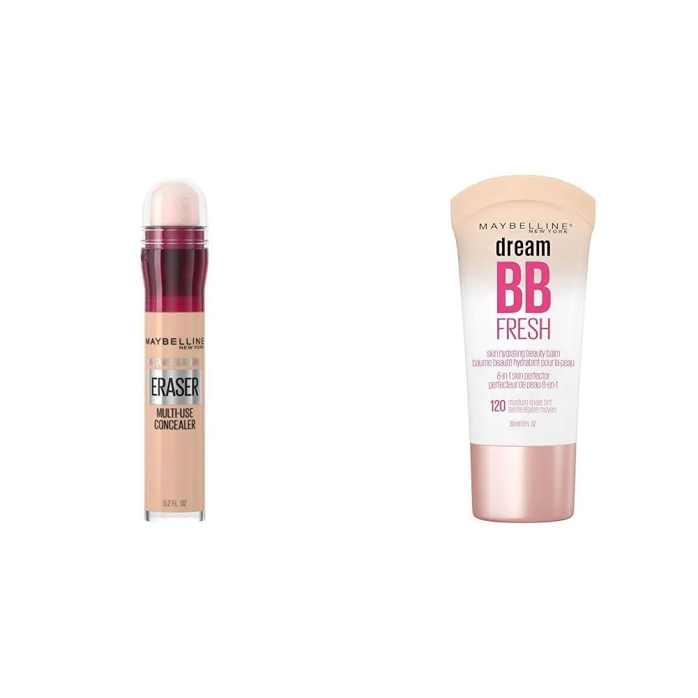 Maybelline Instant Age Rewind Dark Circles Concealer 115 Count and Dream Fresh Skin Hydrating BB Cream SPF 30 Medium