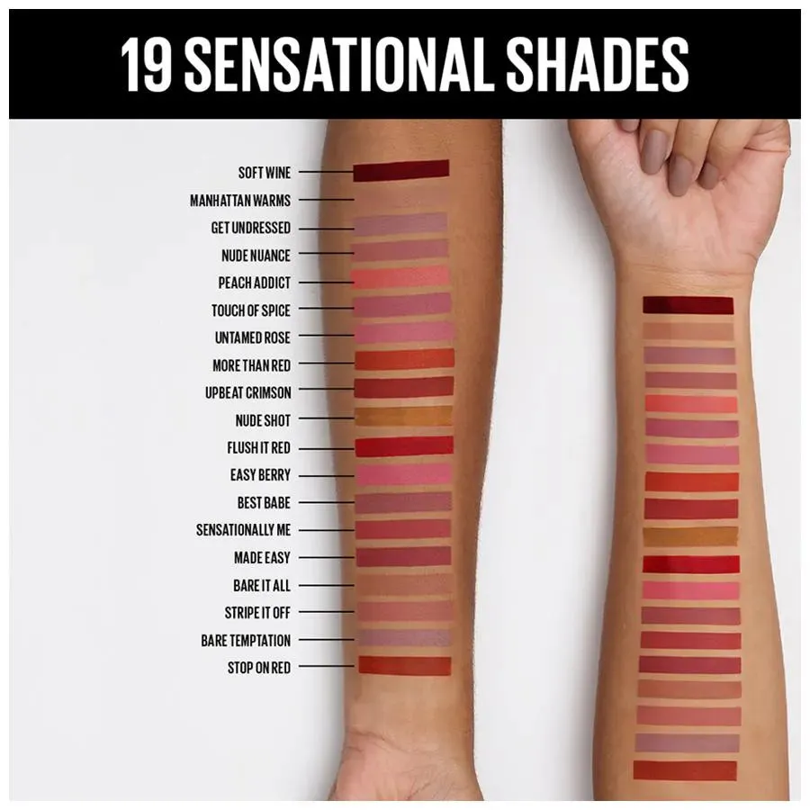 Maybelline New York Sensational Liquid Matte Liquid Lipstick Intense Colour Effect Non-Sticky Non-Cracking 24 Touch of Spice 7ml