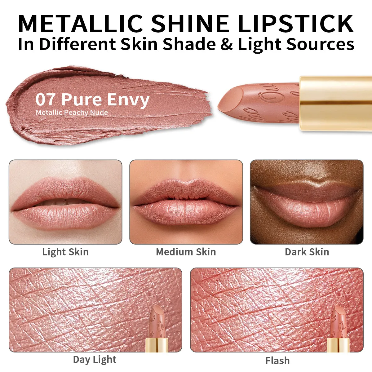Metallic Shine Lipstick | D07 Pure Envy