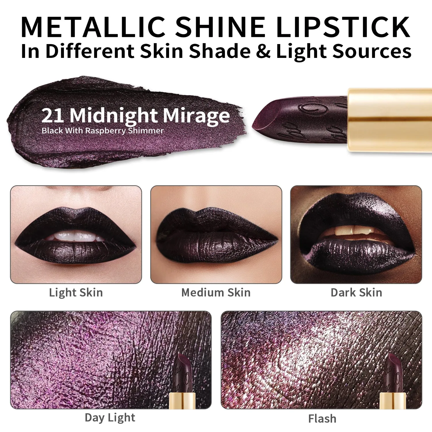 Metallic Shine Lipstick | D21 Midnight Mirage