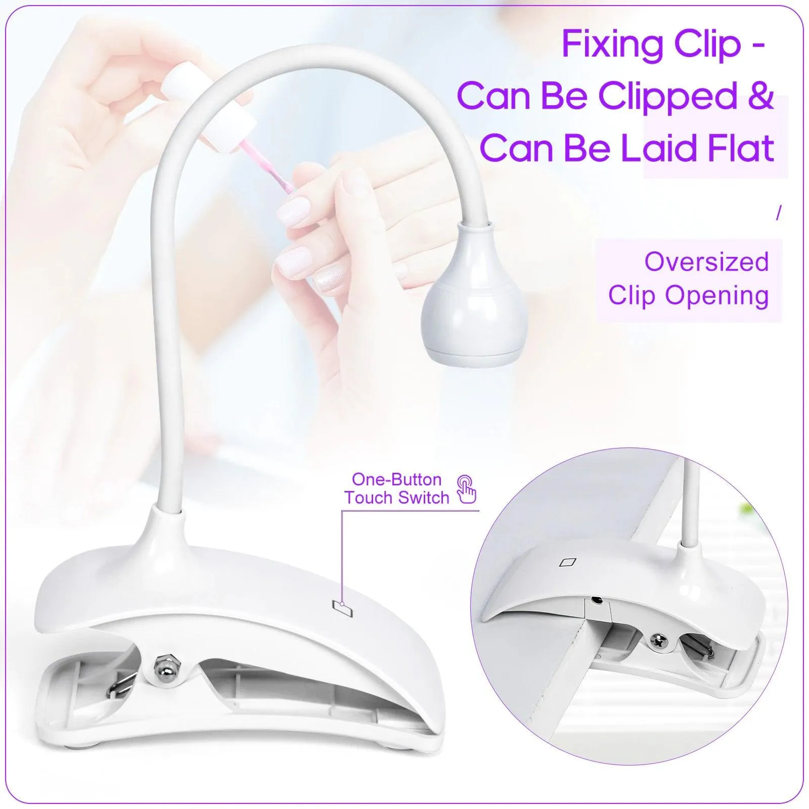 Mini Flexible Led UV Nail Lights Lamp for Press-On Nail