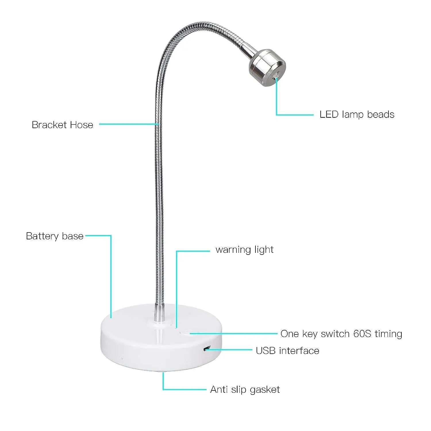 Mini Flexible Led UV Nail Lights Lamp for Press-On Nail