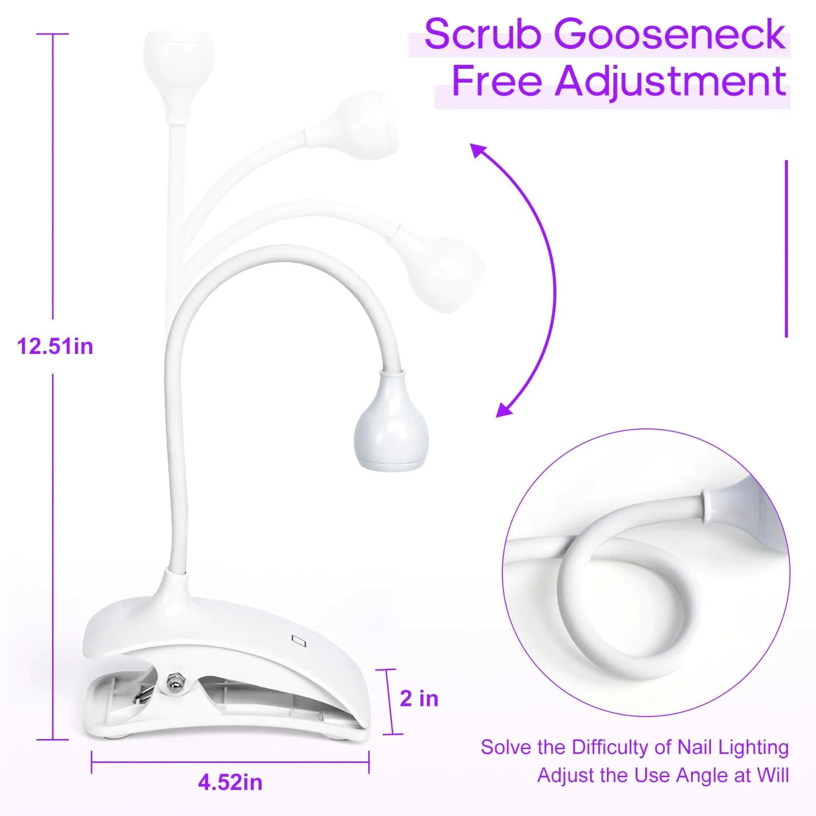 Mini Flexible Led UV Nail Lights Lamp for Press-On Nail