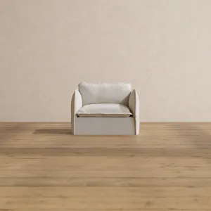 Modular Washable Armchair in Powder | Deluxe  Seat | Contour Pillow