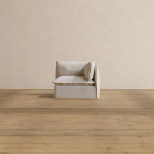 Modular Washable End Chair - Right in Powder | Deluxe  Seat | Contour Pillow