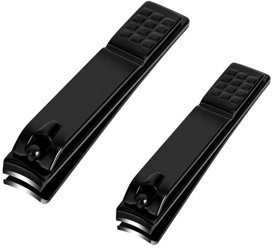 Nail Clippers Set, Sharp Stainless Steel Fingernail and Toenail Clippers, Nail Clippers for Thick Nails or Ingrown Nails, Perfect 3 PCS Black Nail Cutter for Men and Women.(3Pcs)