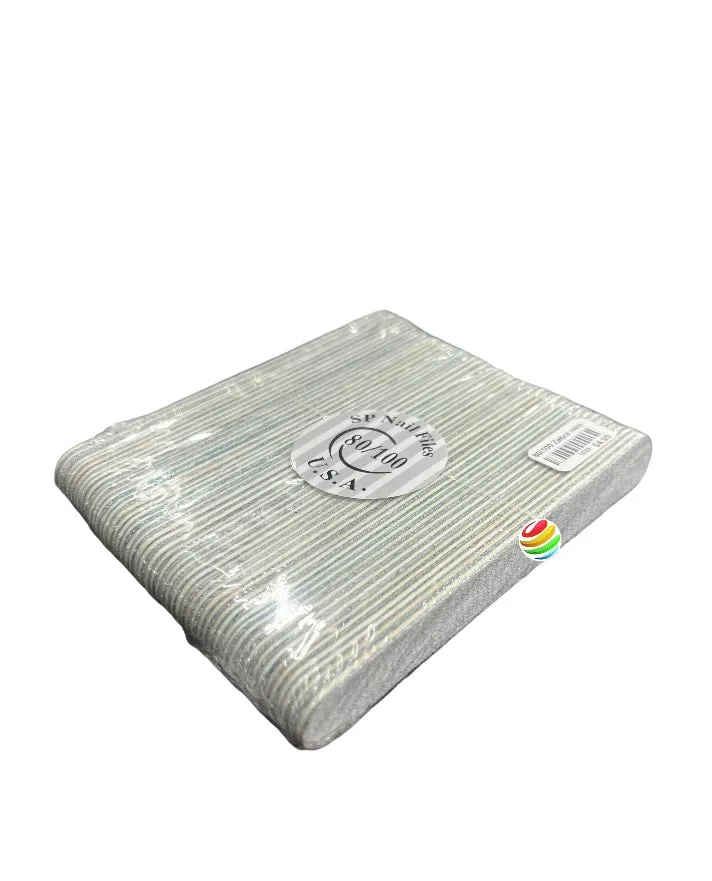 Nail Files & Emery Boards 5” Coarse & Medium 80/100 Grit Zebra Mini File 1689