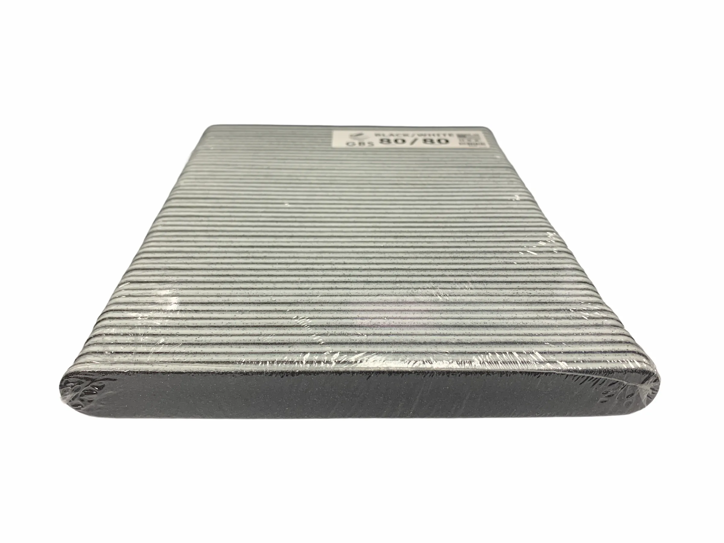 Nail Files & Emery Boards 7” 80/80 grit COARSE Round (Black with White Center)