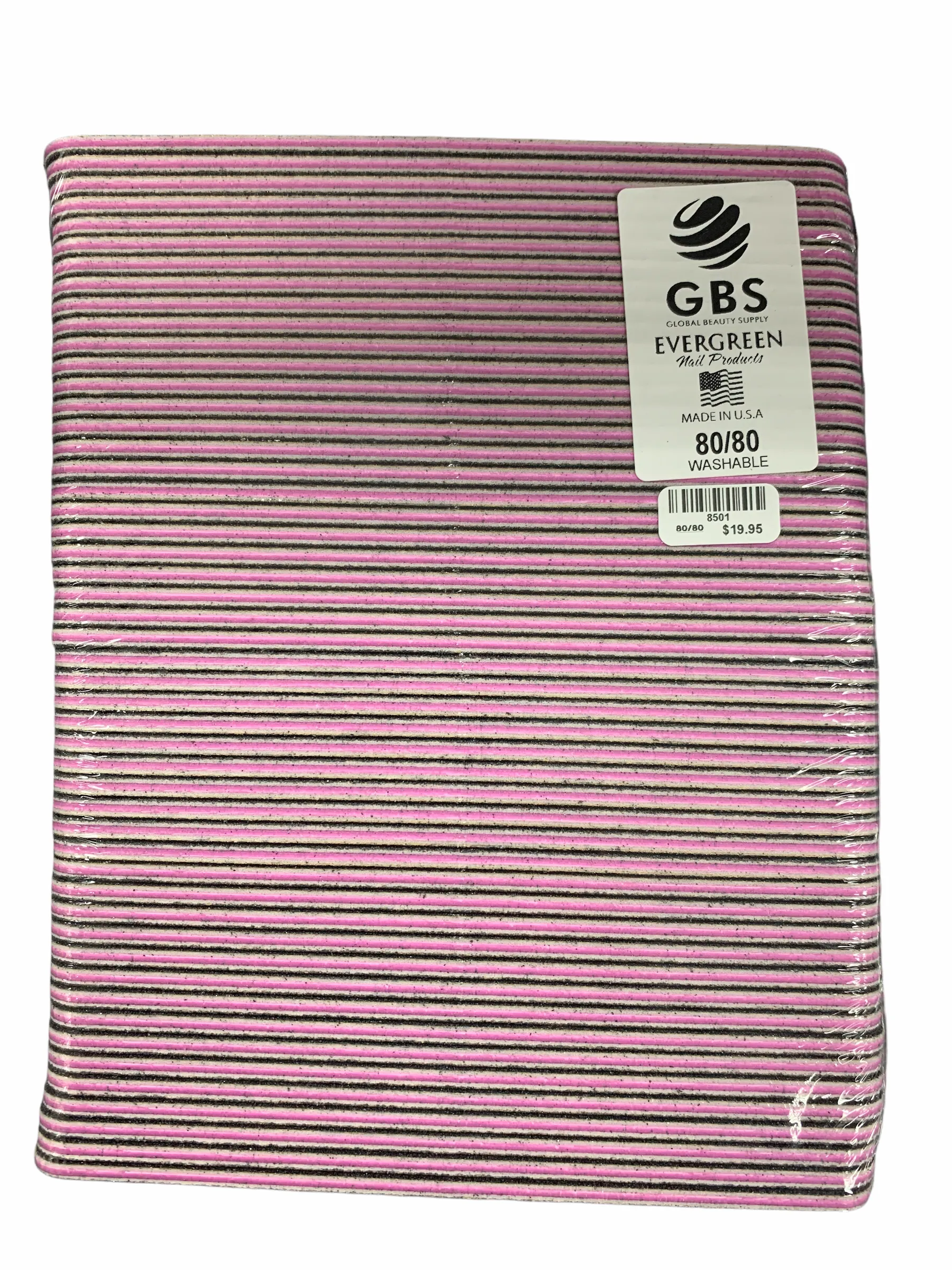 Nail Files & Emery Boards 7” 80/80 grit COARSE Washable (Black with Pink Center)
