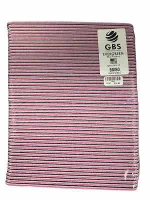 Nail Files & Emery Boards 7” 80/80 grit COARSE Washable (Black with Pink Center)