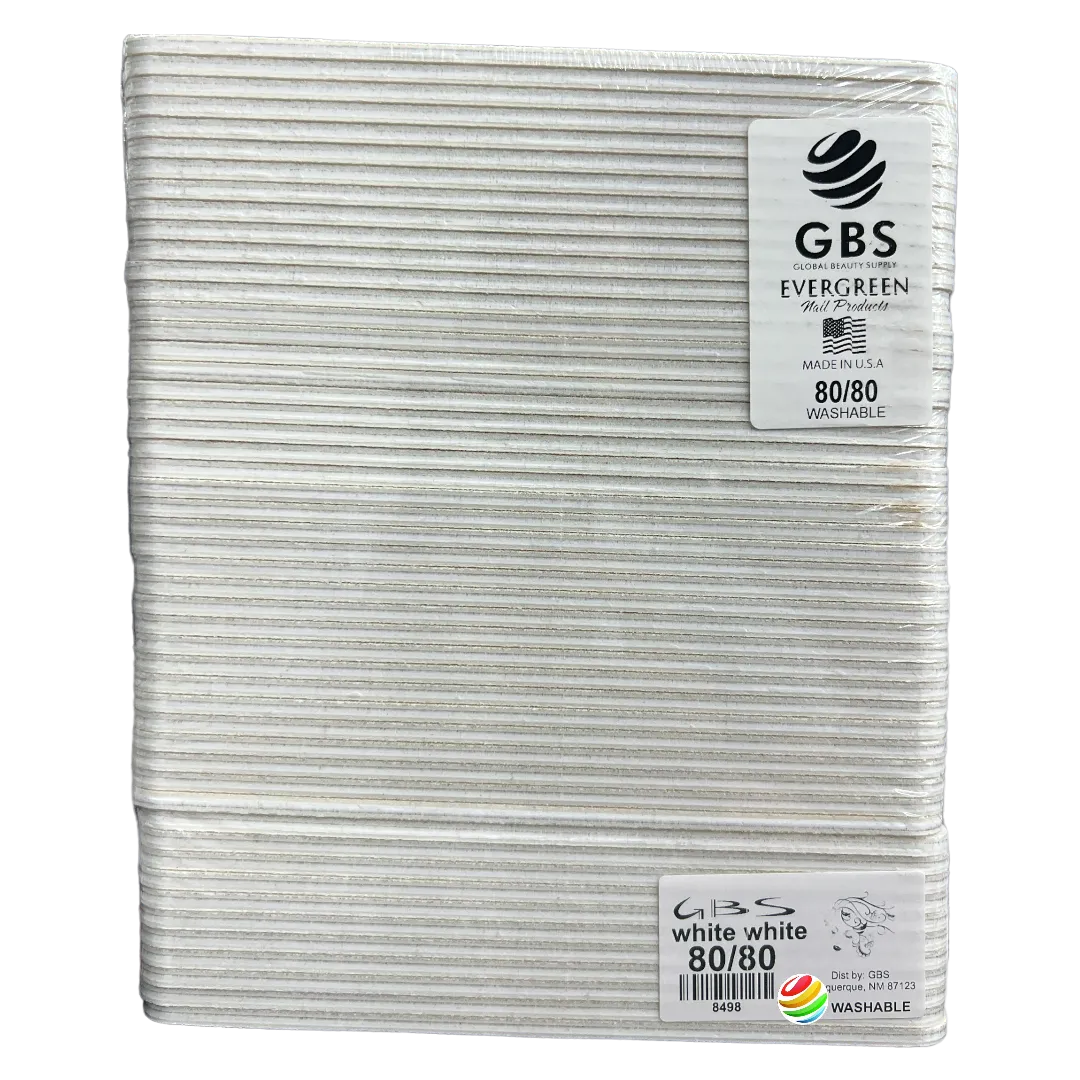 Nail Files & Emery Boards 7” 80/80 grit X-COARSE White-White File 8498