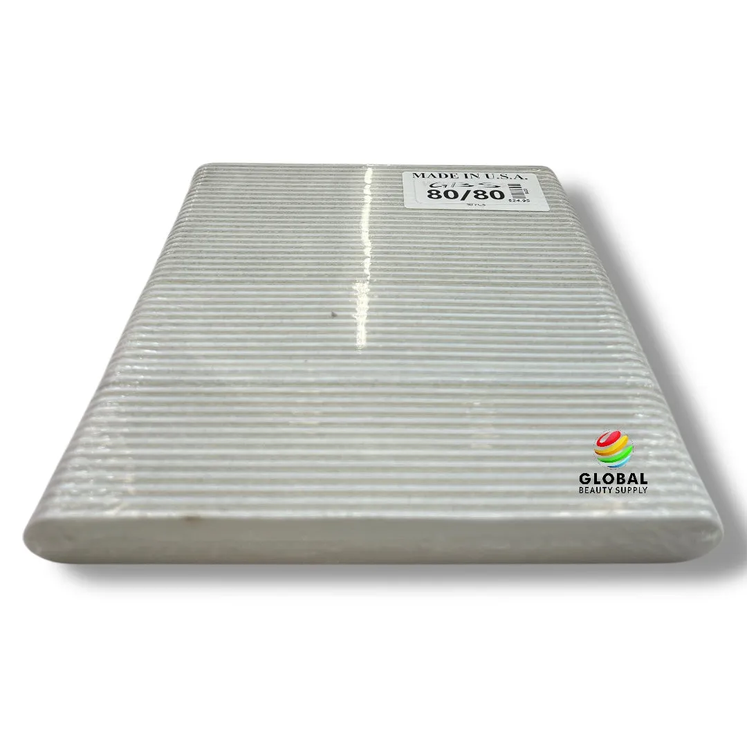 Nail Files & Emery Boards 7” 80/80 grit xCoarse & X-Coarse White-White File 8433