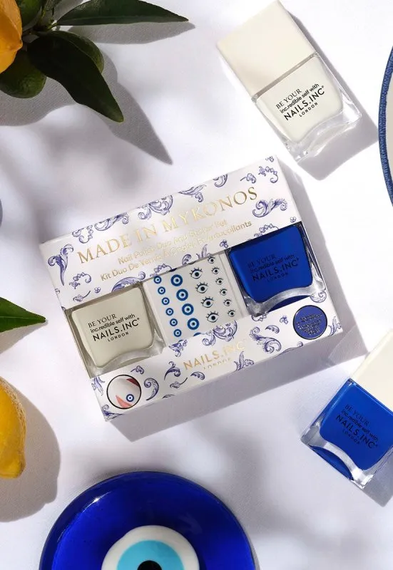 Nails Inc. Made In Mykonos Nail Polish and Stickers Set