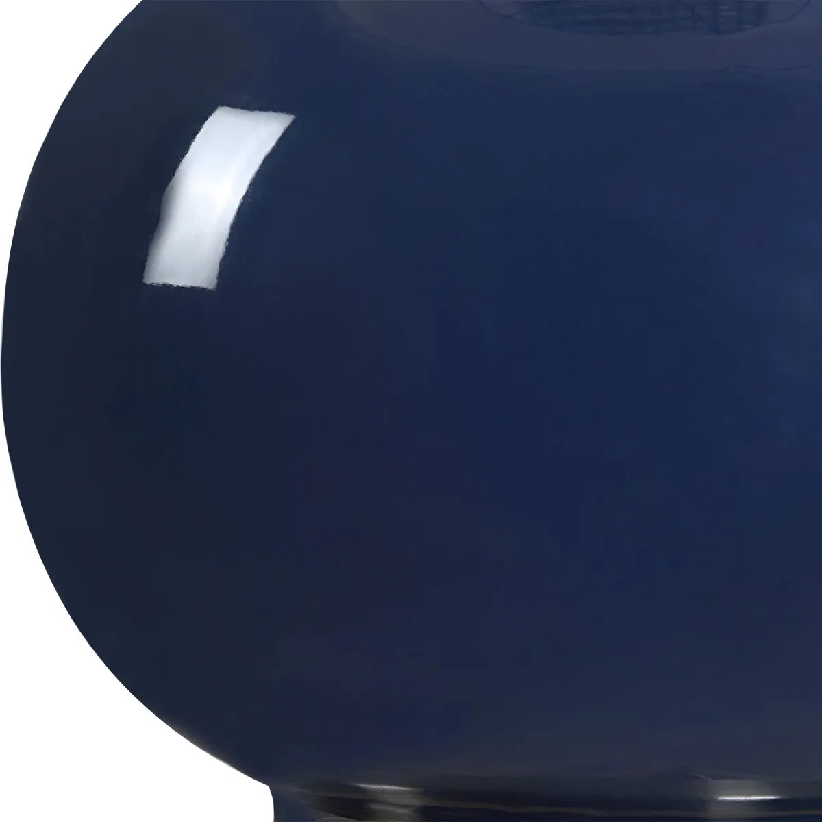 Navy Blue Gourd Table Lamp with Brass Accents