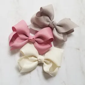 Neutral Petals 3 Pack Grosgrain Hair Bows