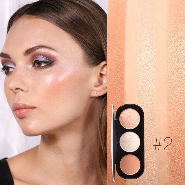 New Arrivel 3 Colors Palette Face Matte Highlighter Powder
