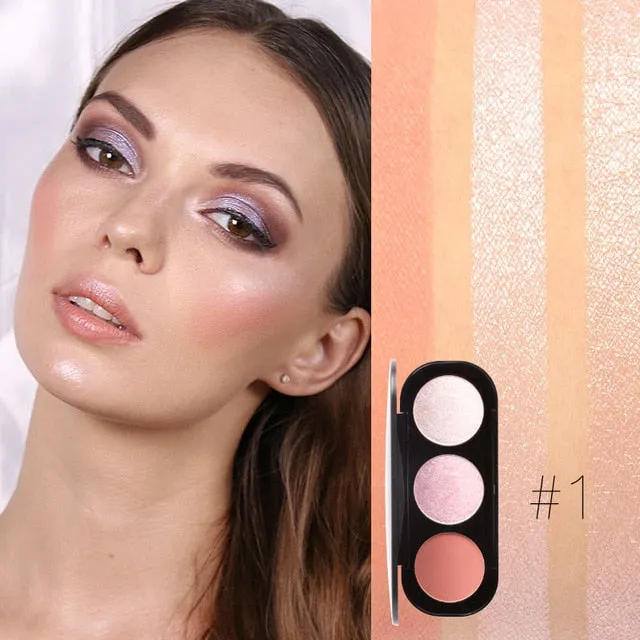 New Arrivel 3 Colors Palette Face Matte Highlighter Powder