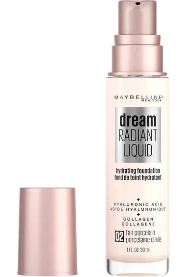 New MAYBELLINE DREAM RADIANT LIQUID MEDIUM COVERAGE HYDRATING FOUNDATION IN FAIR PORCELAIN!