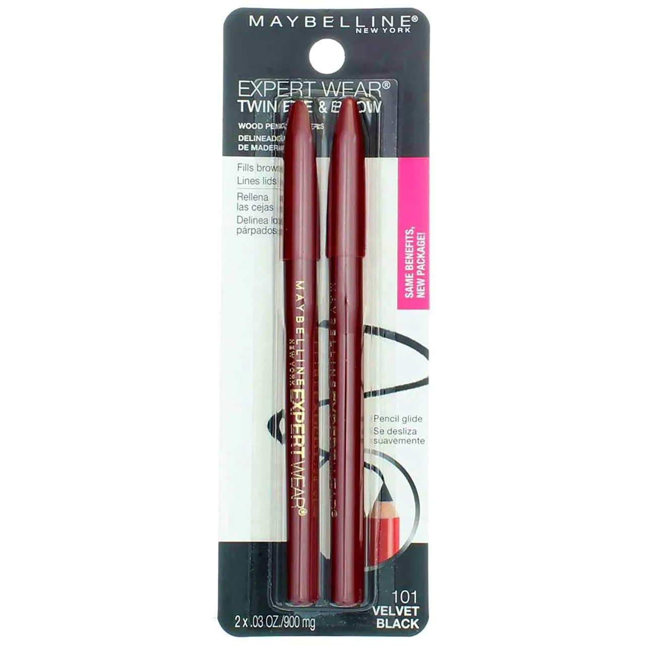 New York Expert Wear Twin Brow & Eye Pencils Makeup, Dark Brown, , 2 Count (Pack of 2)