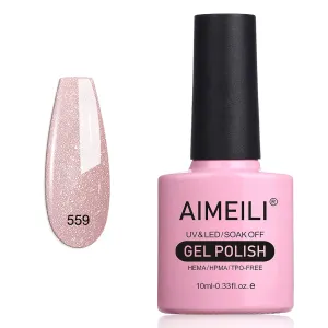 Nude Vintage Pink Glitter Gel Polis (559)